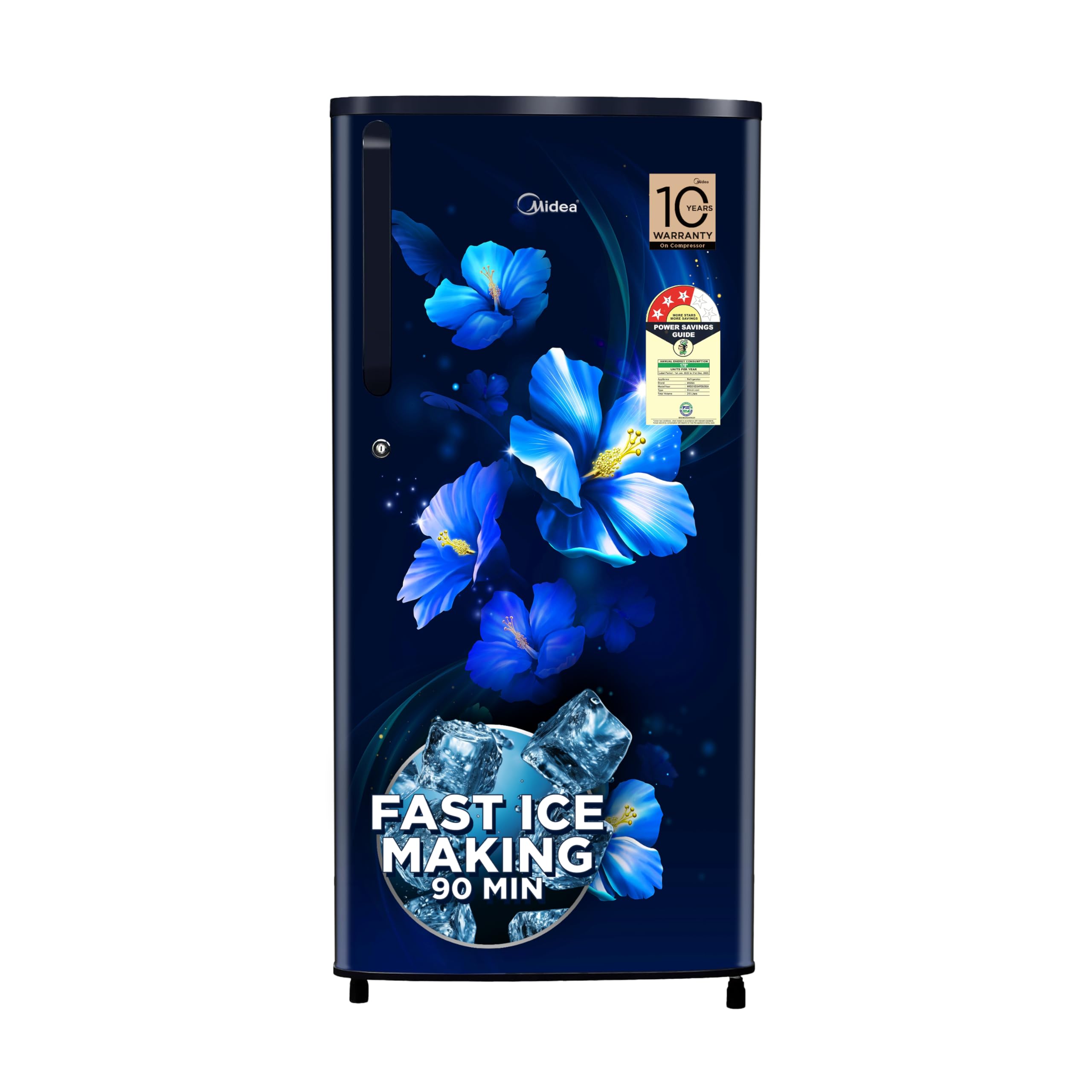 Midea 215 L 3 Star Direct Cool Refrigerator (MRD215D3HPDB, Blue